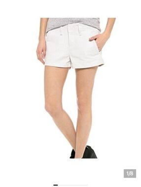 Rag & Bone Jean Polka Dot Lamb Leather Shorts Sz 27 White Perf 2" Inseam